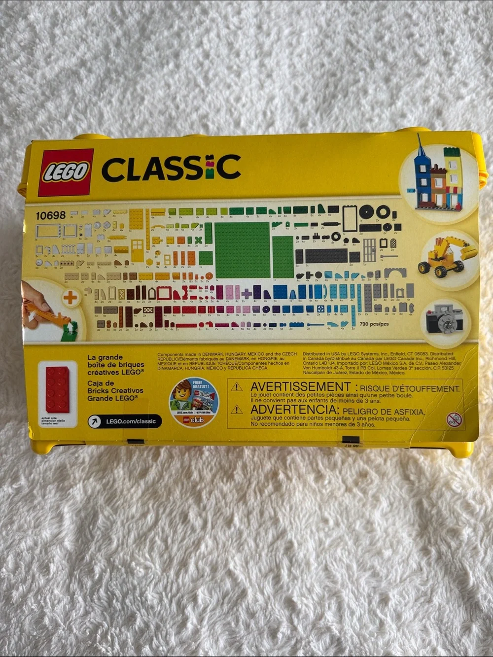 Lego Classic 10698 Large Creative Brick Box 790 pieces age 4-99 yellow NEW